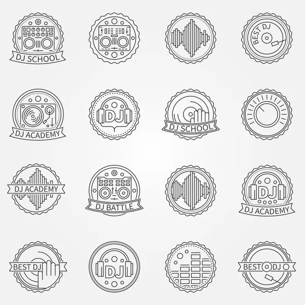 Etiquetas DJ o insignias — Vector de stock