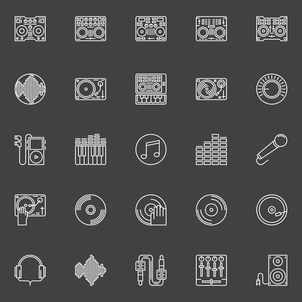 Icônes DJ ou éléments de logo — Image vectorielle