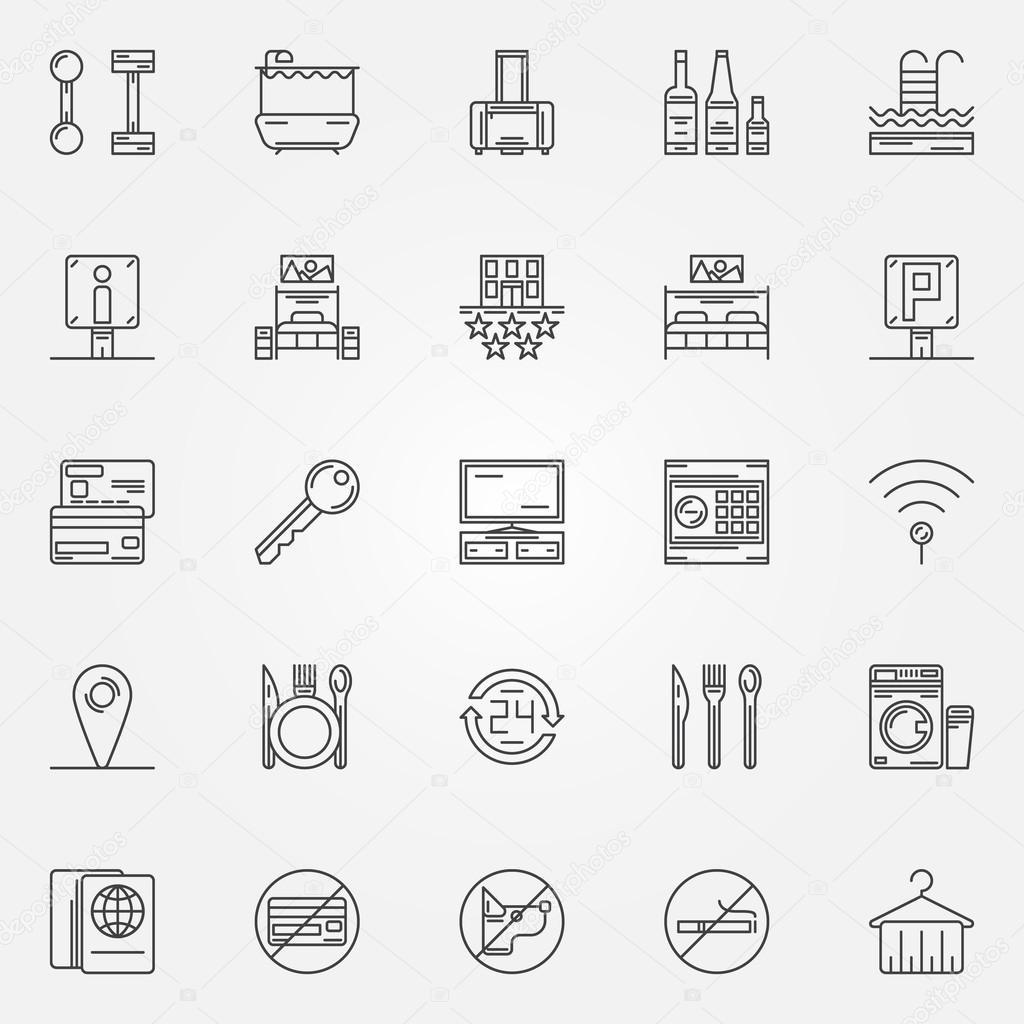 Hotel linear icons