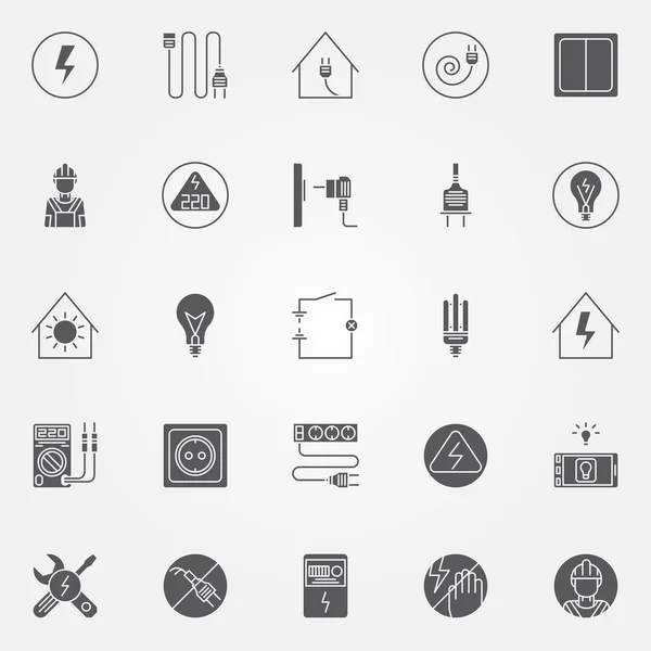 Set di icone di elettricità vettoriale — Vettoriale Stock