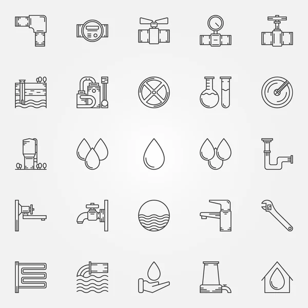 Iconos de suministro de agua — Vector de stock