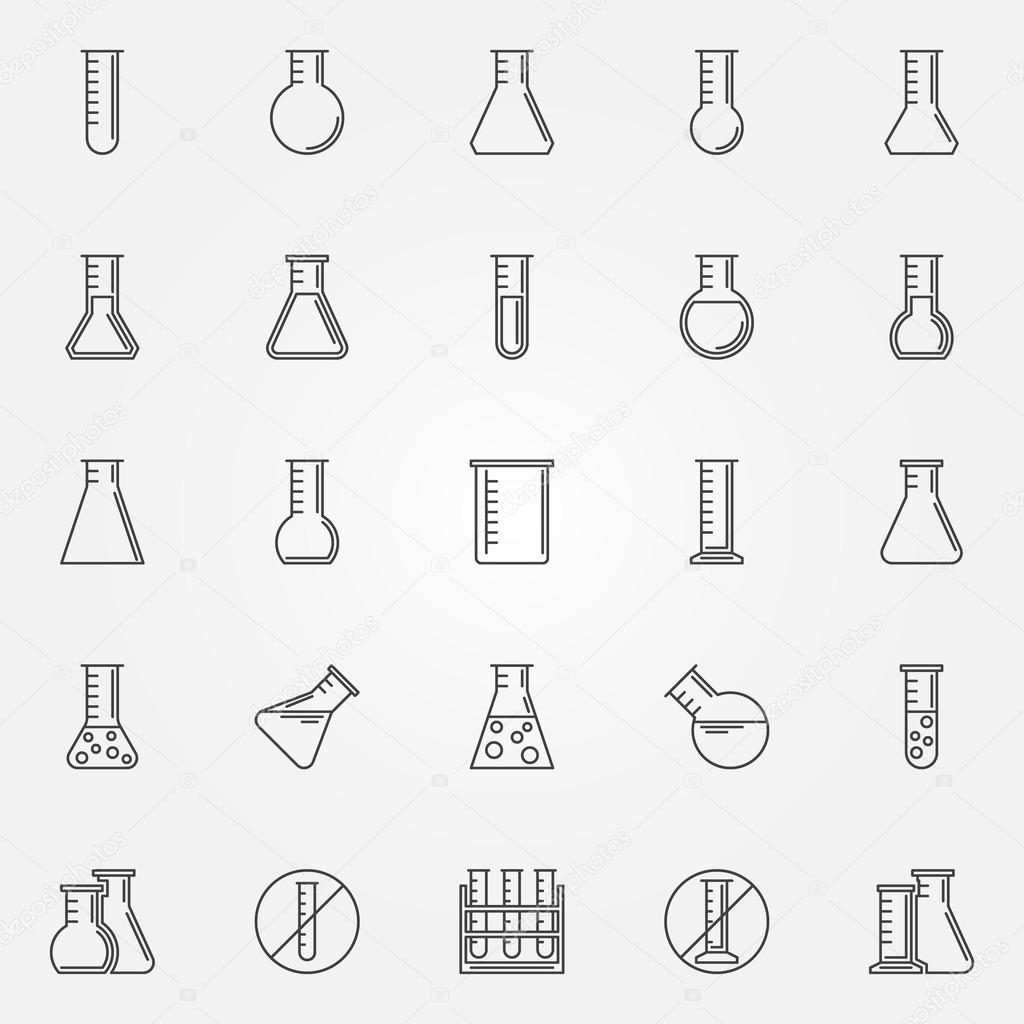 Flask icons set