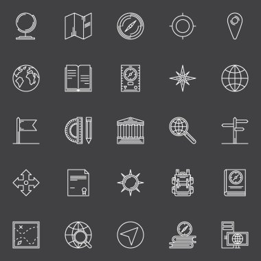 Coğrafya satır Icons set