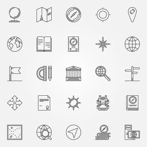 Geography icons set — Stock Vector