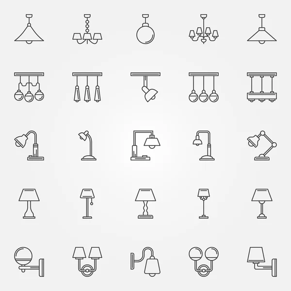 Conjunto de iconos de lámpara — Archivo Imágenes Vectoriales