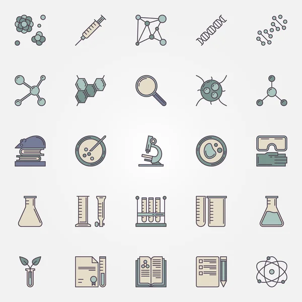 Biotecnología iconos planos — Vector de stock