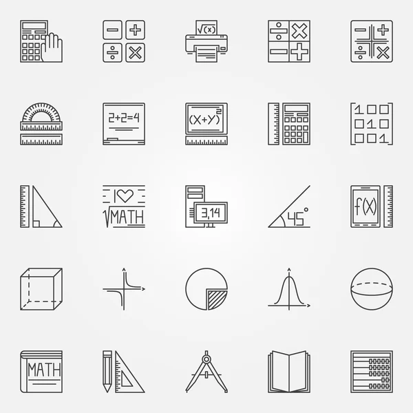 Conjunto de iconos matemáticos — Vector de stock