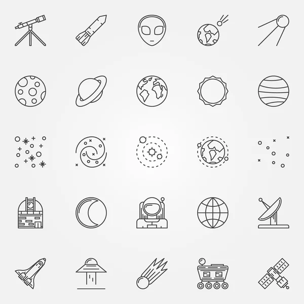 Conjunto de iconos de astronomía — Vector de stock