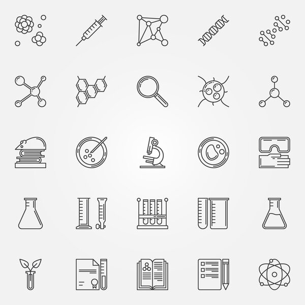 Biotechnology icons set