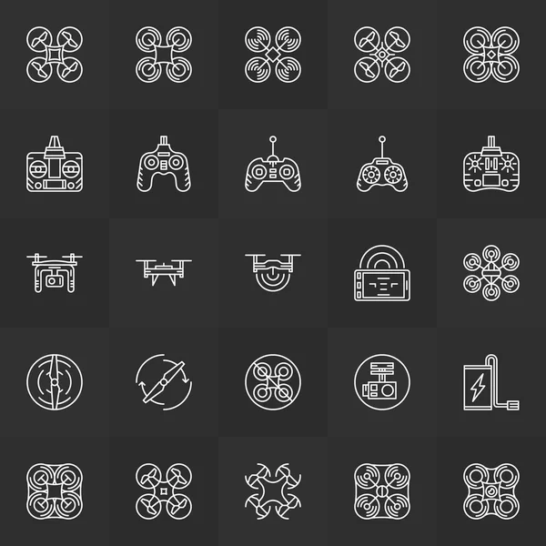 Quadcopter Icons set — Stok Vektör