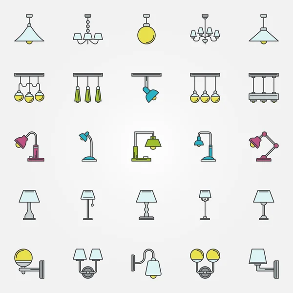 Lamp pictogrammen of tekenen — Stockvector