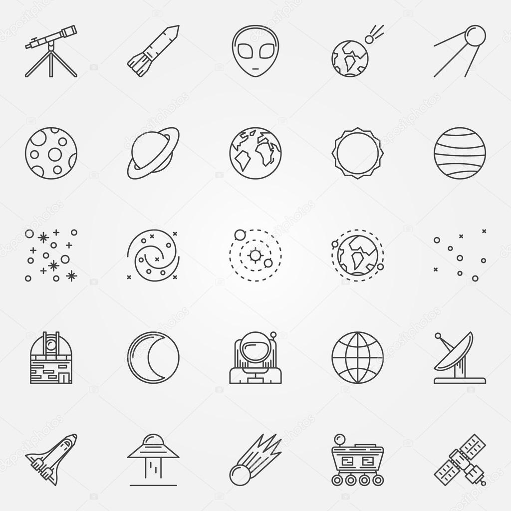 Astronomy icons set