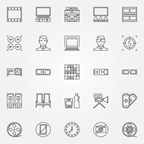 Bioscoop icons set — Stockvector