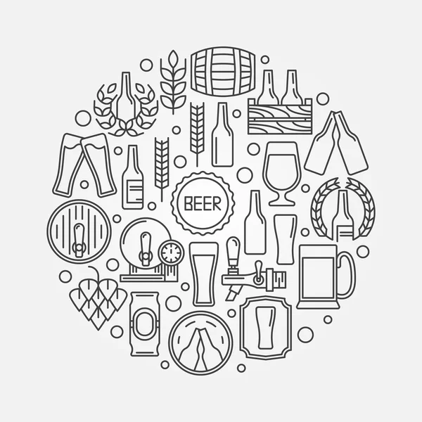 ビール丸ロゴ — ストックベクタ