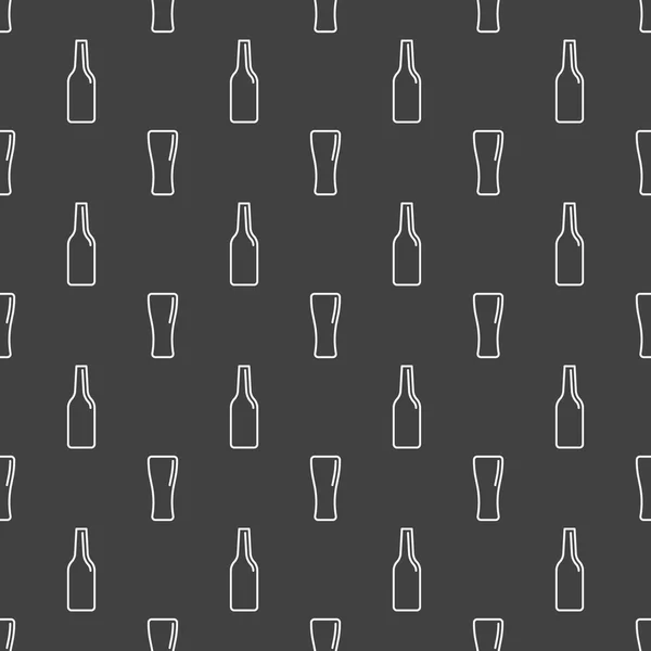 Patrón de botellas de cerveza oscura — Vector de stock