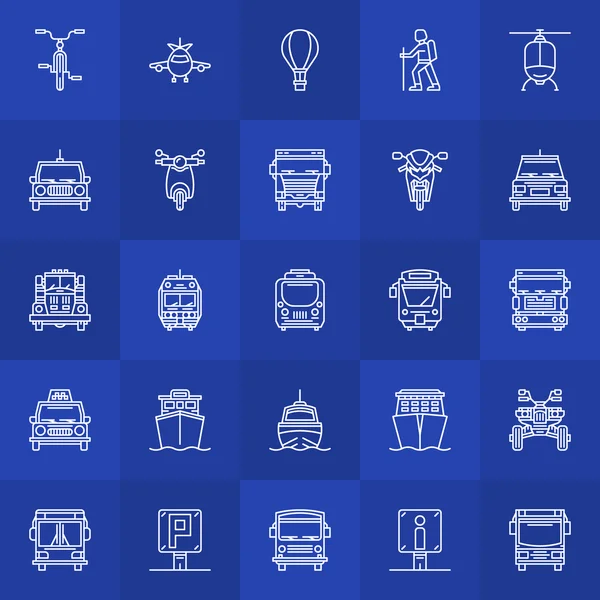 Transportation line icons — Stock Vector