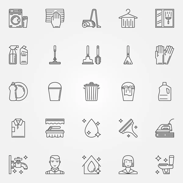 Set de iconos de limpieza — Vector de stock