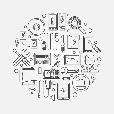 Mobil onarım illüstrasyon