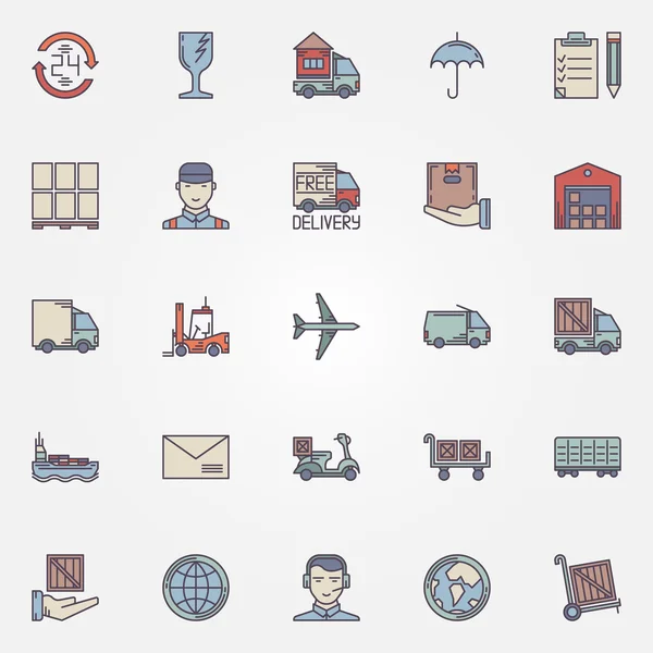 Shipping and delivery icons — Stock Vector