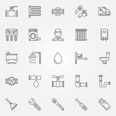 Sıhhi tesisat Icons set