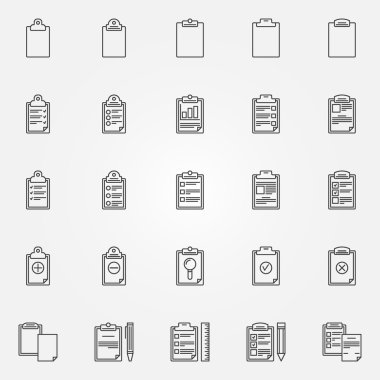 Clipboard icons set clipart