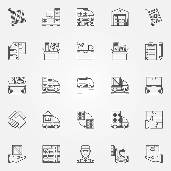 Iconos móviles de casa u oficina — Vector de stock