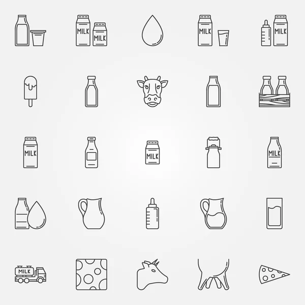 Süt Icons set — Stok Vektör