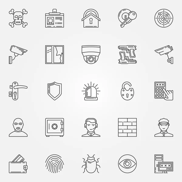 Security icons set — Stock Vector