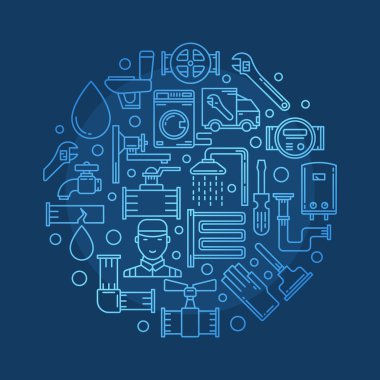 Onarım sıhhi tesisat illüstrasyon