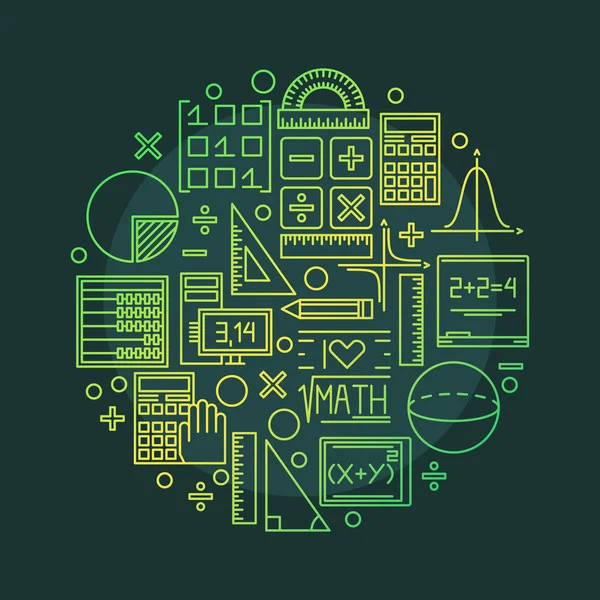 Matemáticas vector redondo ilustración — Archivo Imágenes Vectoriales