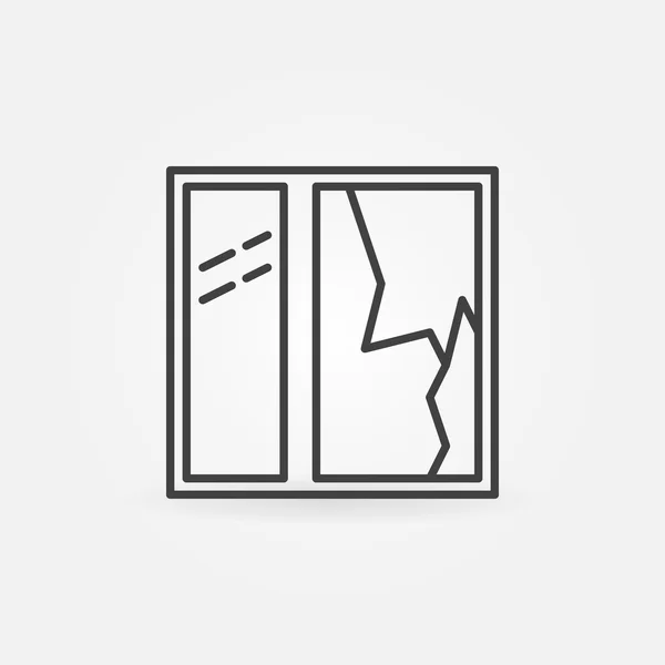 Ventana rota línea vector icono — Vector de stock