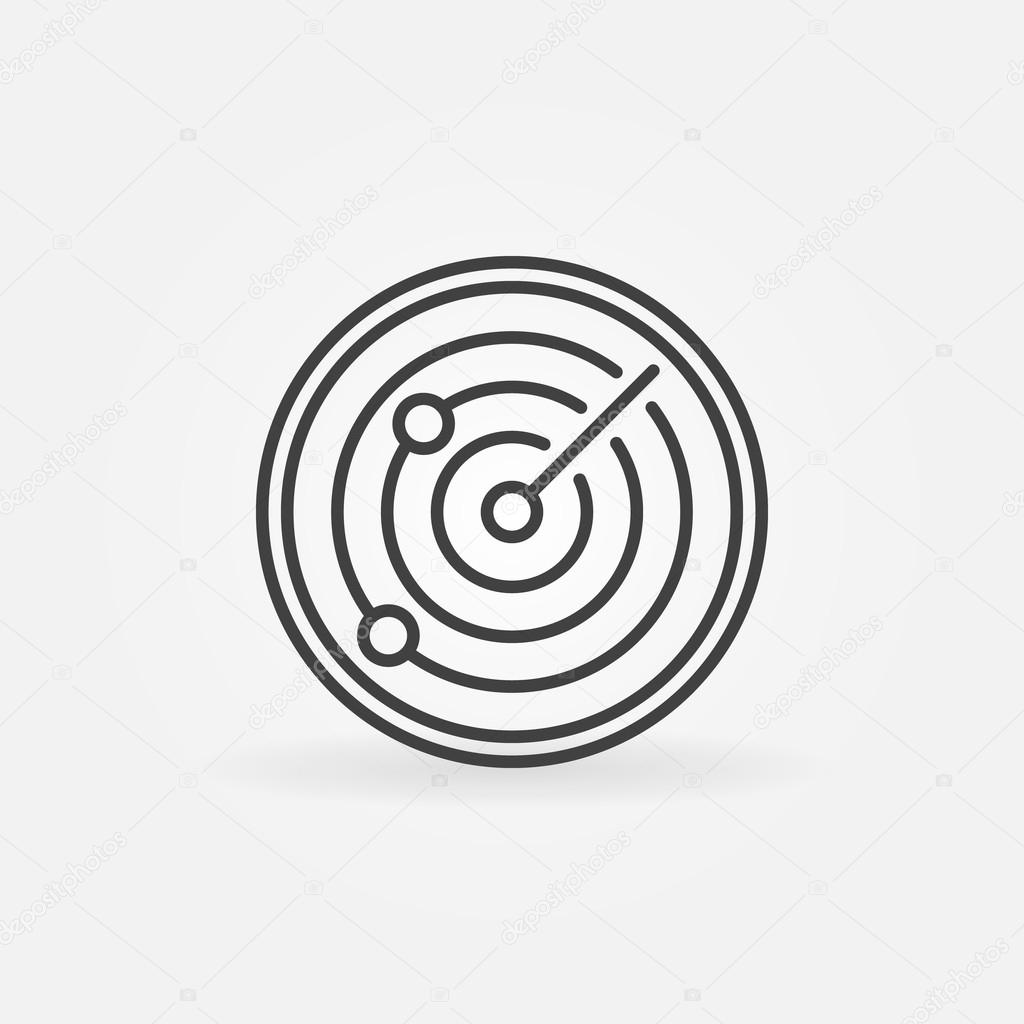 Radiolocation icon or logo - vector dark simple sign