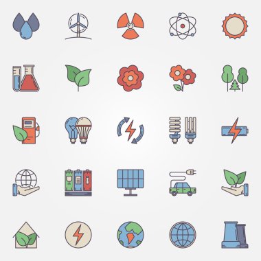 Vektör yeşil teknoloji simgeleri