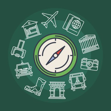 Seyahat vektör yeşil çizim