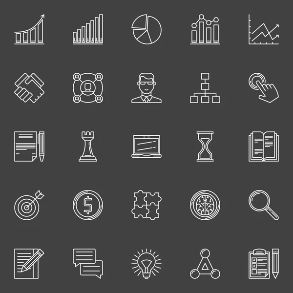 Bedrijfsstrategie plan icons set — Stockvector