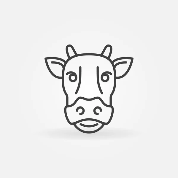 Icono de línea de vaca — Vector de stock