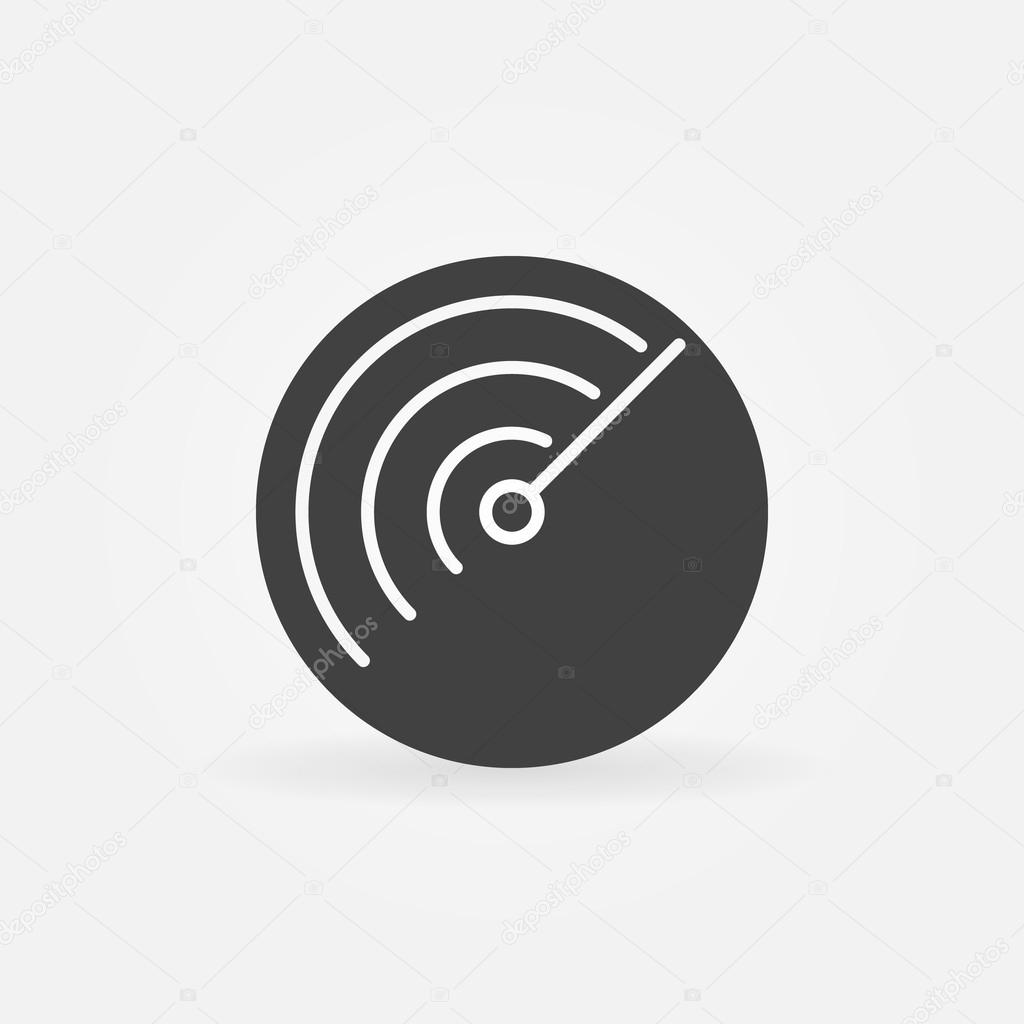 Radiolocation icon or logo - vector dark simple sign
