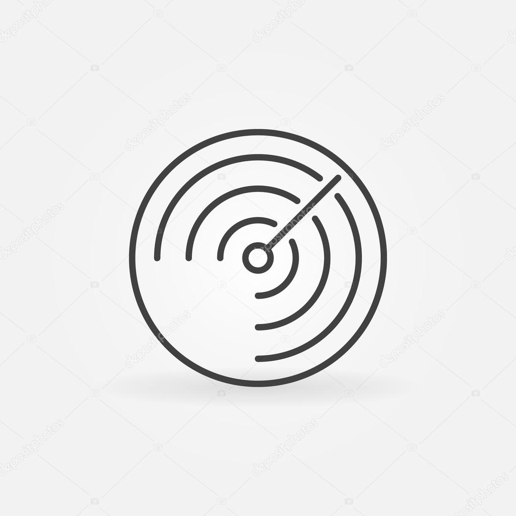 Vector radar icon - linear radiolocation sign or design element