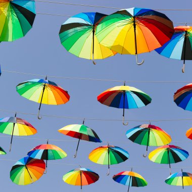 Rainbow umbrellas