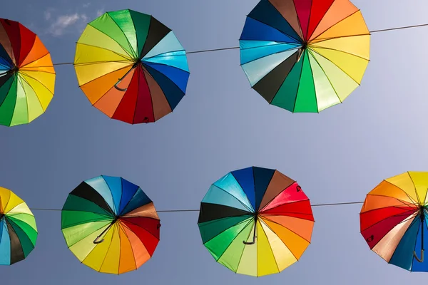 Rainbow umbrellas — Stock Photo, Image