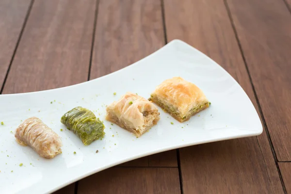 Variety of turkish baklava — Stock Photo, Image