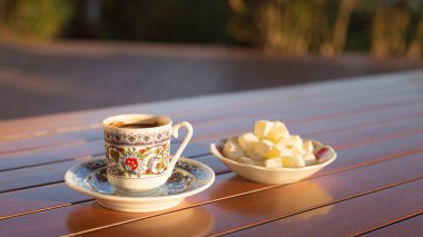 Türk kahvesi aksesuarları kavramı