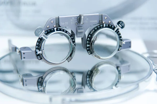 Quadro Experimental Optometrista Para Teste Ocular — Fotografia de Stock