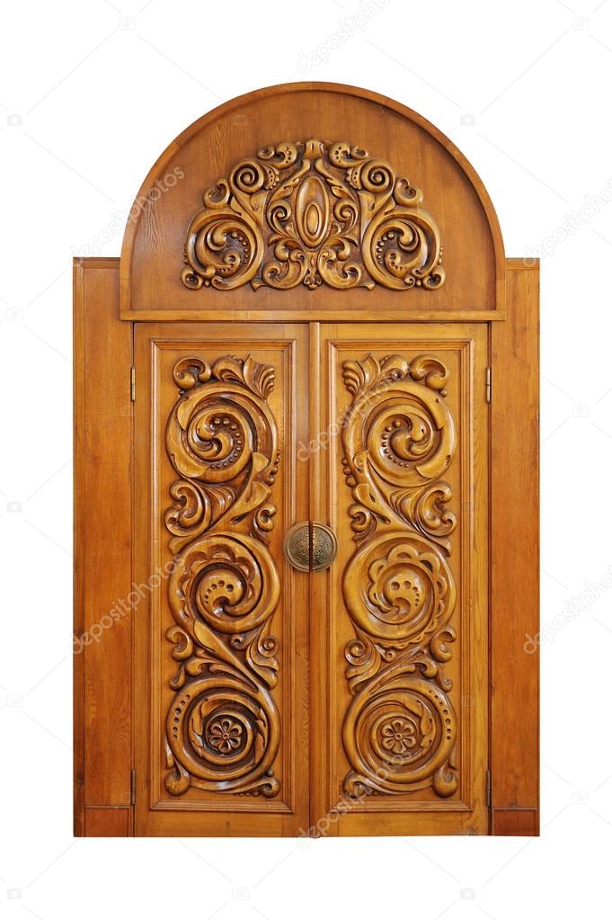 carved door isolated on a white background