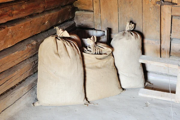 Bags of wheat grains — Stock Photo, Image