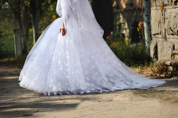 Tren de un vestido de novia — Foto de Stock