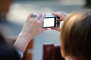 bir dijital kamera ile çekim eller