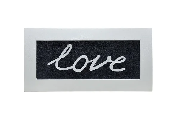 Frame with an inscription on a black background love — Stock Photo, Image