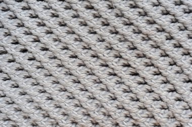 el yapımı gri örgü yün doku arka plan