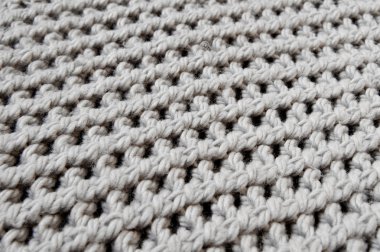 el yapımı gri örgü yün doku arka plan